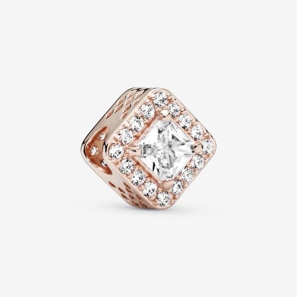 Pandora Rose Gold Geometric Radiance charm diamond - Picture 1 of 3